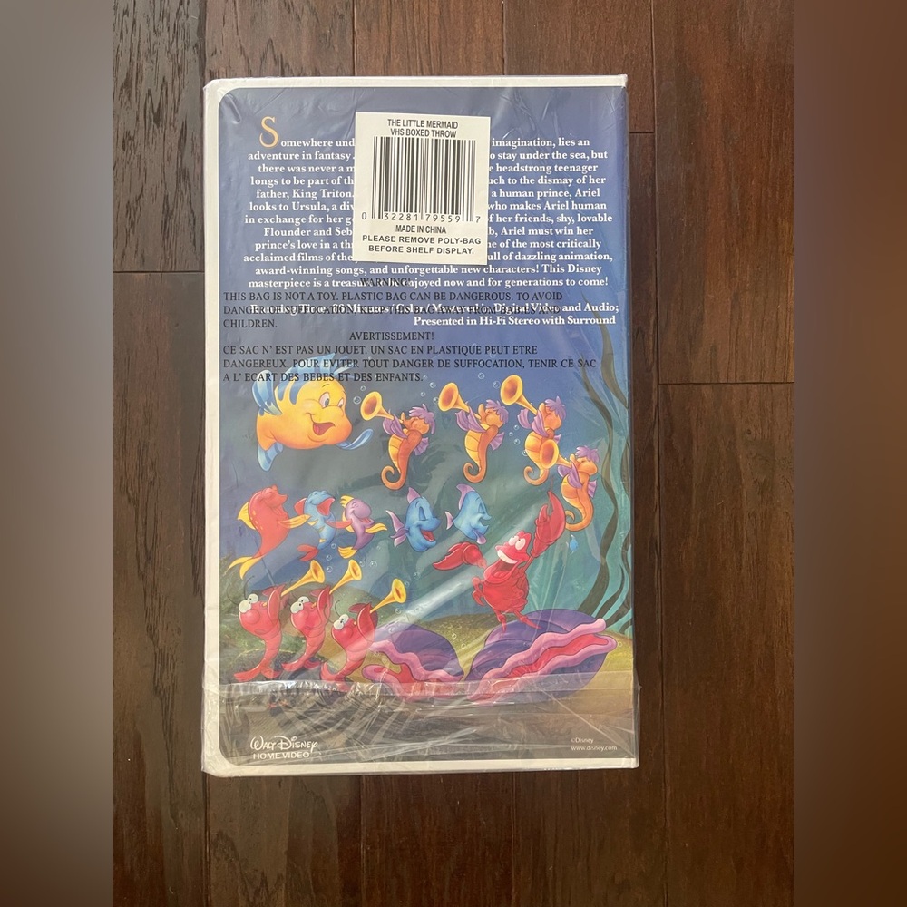 Disney The Little Mermaid Classic VHS Boxed Silk Touch Throw, 50" x 70" - Picture 3 of 6